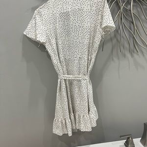 Rayon white and black wrap dress